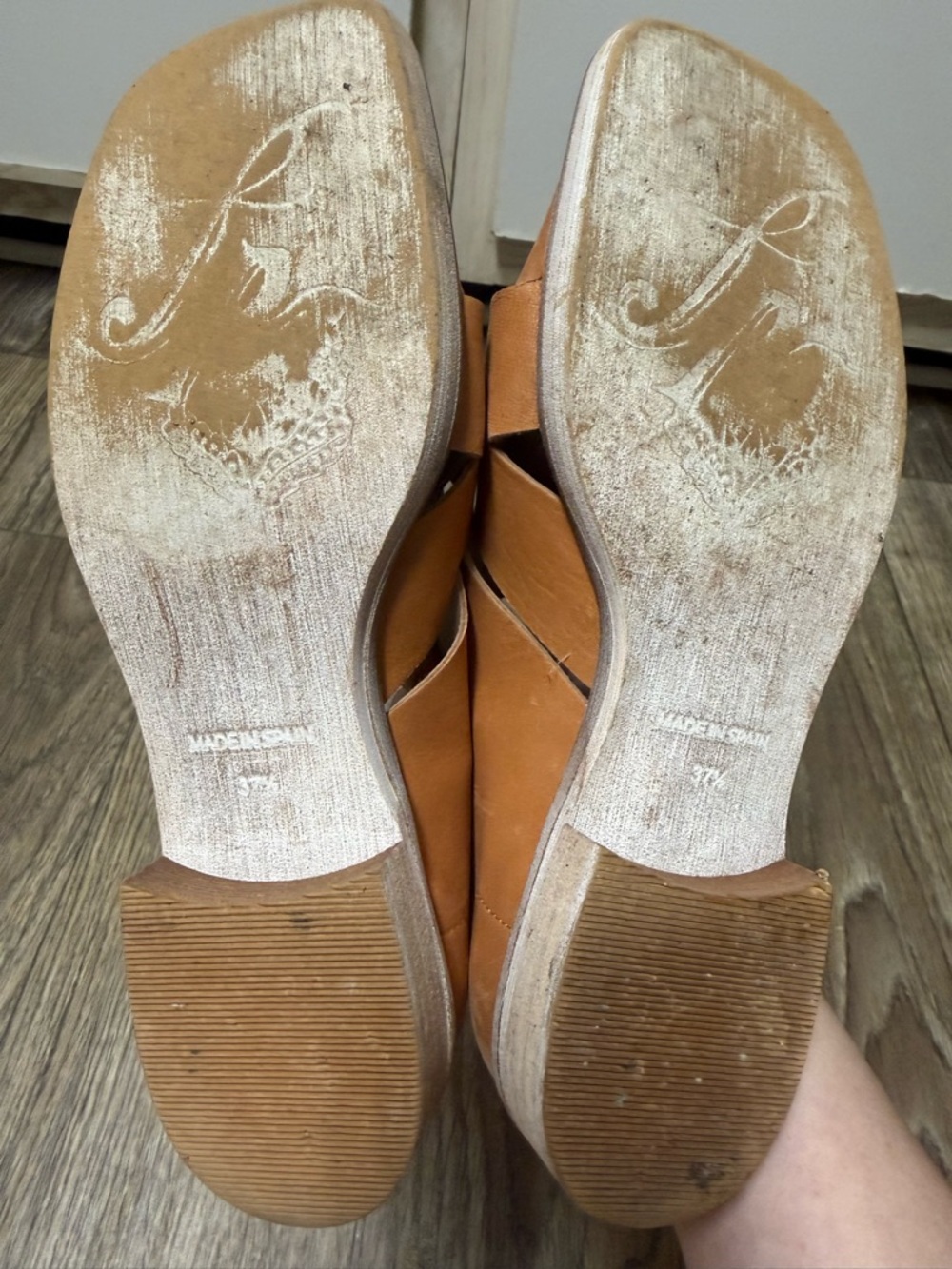 Free People Cognac Leather Crossover Sandals - Picture 6 of 6
